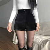High Waist Corduroy Shorts